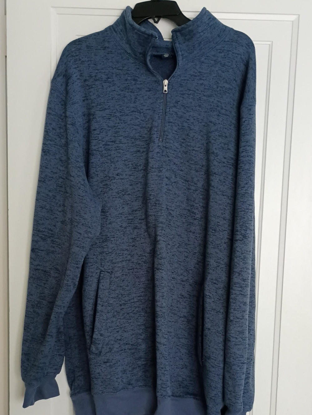 Men's Marled Blue Half-Zip Pullover Sweater